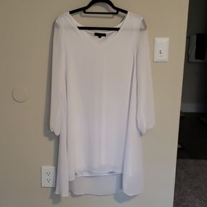 Cold Shoulder Sheer White Dress